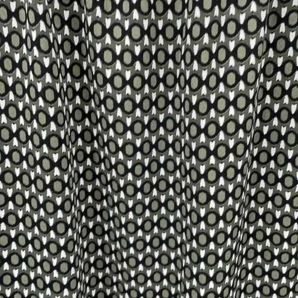 Merona Sleeveless Geometric Dress Medium Green Black White Elastic Waist EUC - Picture 3 of 11